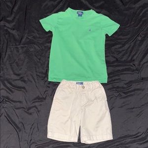 Ralph Lauren Polo Size 6 T-Shirt and Chino Shorts